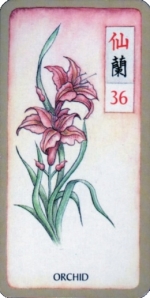 Mahjongg Card Summer Orchid